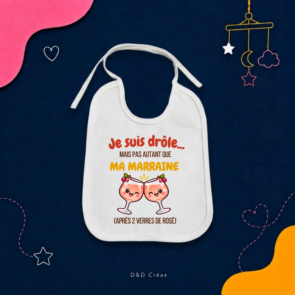 Bavoir Je suis drôle.. (Version Rosé)