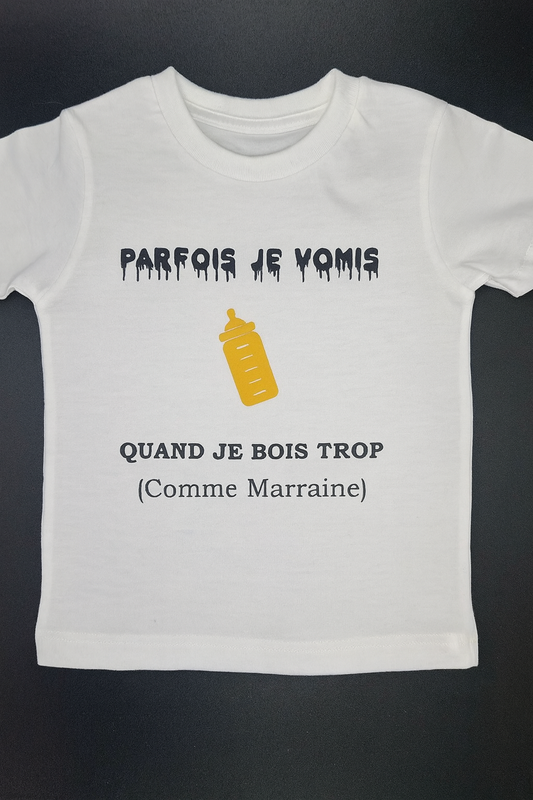 T Shirt parfois je vomis quand je bois trop..