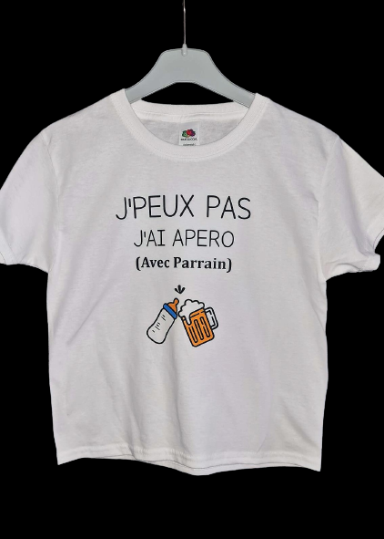 T-Shirt enfant " J'peux pas j'ai Apéro"