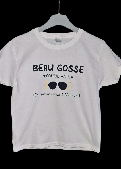 T-Shirt manches courtes Beau gosse comme Papa..