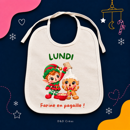 Lot de 7 bavoirs bébé de Noël  Une petite bêtise pour chaque jour 🎄