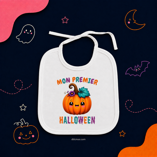 Bavoir mon premier Halloween citrouille