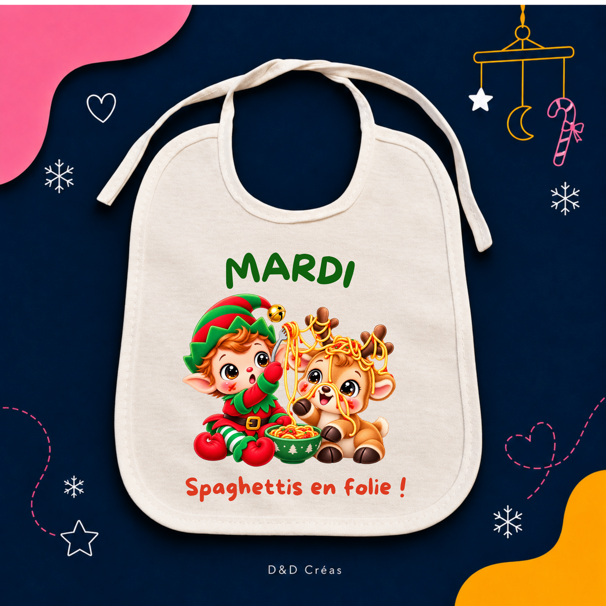 Lot de 7 bavoirs bébé de Noël  Une petite bêtise pour chaque jour 🎄