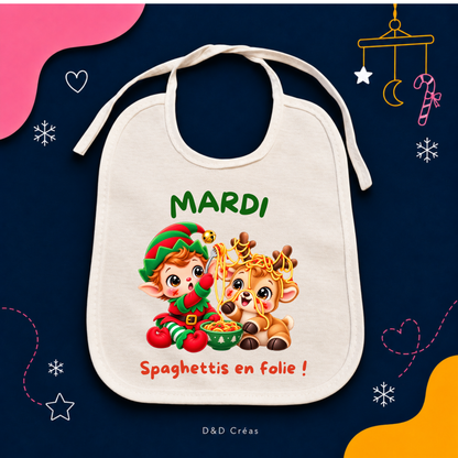 Lot de 7 bavoirs bébé de Noël  Une petite bêtise pour chaque jour 🎄