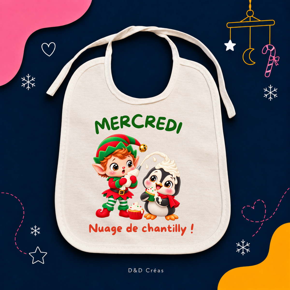 Lot de 7 bavoirs bébé de Noël  Une petite bêtise pour chaque jour 🎄