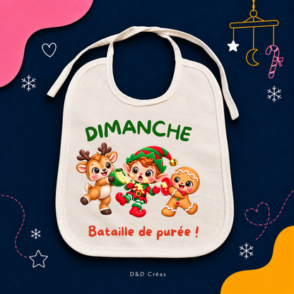 Lot de 7 bavoirs bébé de Noël  Une petite bêtise pour chaque jour 🎄