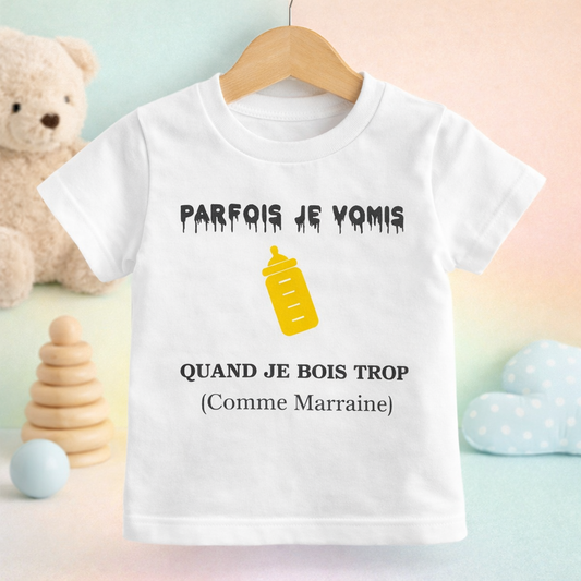 T-Shirt enfant Parfois je vomis quand je bois trop...