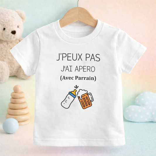 T-Shirt enfant J'peux pas j'ai apéro avec Parrain