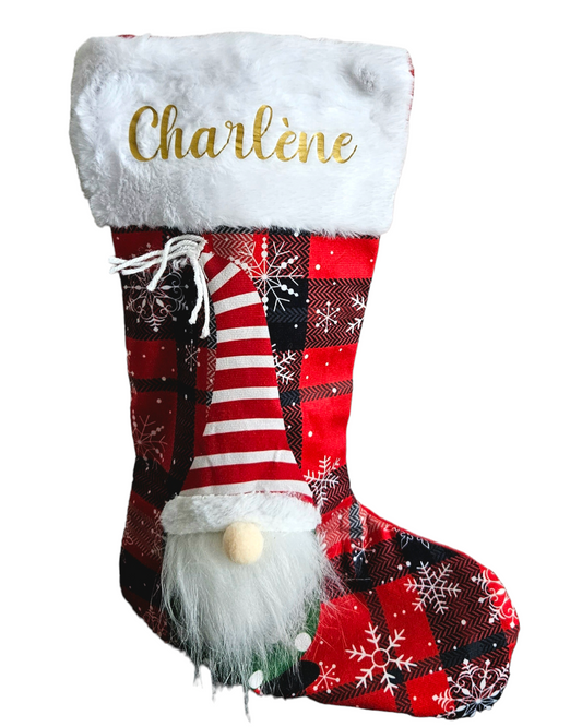 Chaussette de noël  Personnalisable Gnome