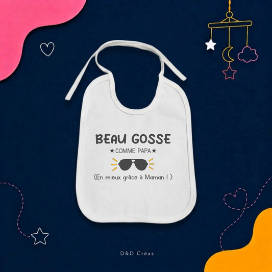 Bavoir Beau gosse comme Papa en mieux grâce à Maman