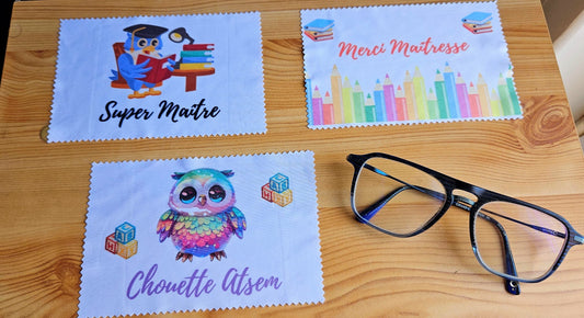 Essuie lunettes cadeau Maitresse/Maitre/Atsem