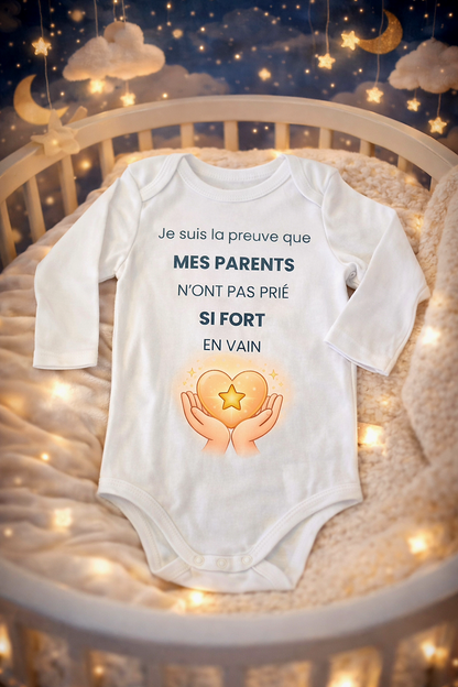 Body bébé très attendu PMA FIV adoption