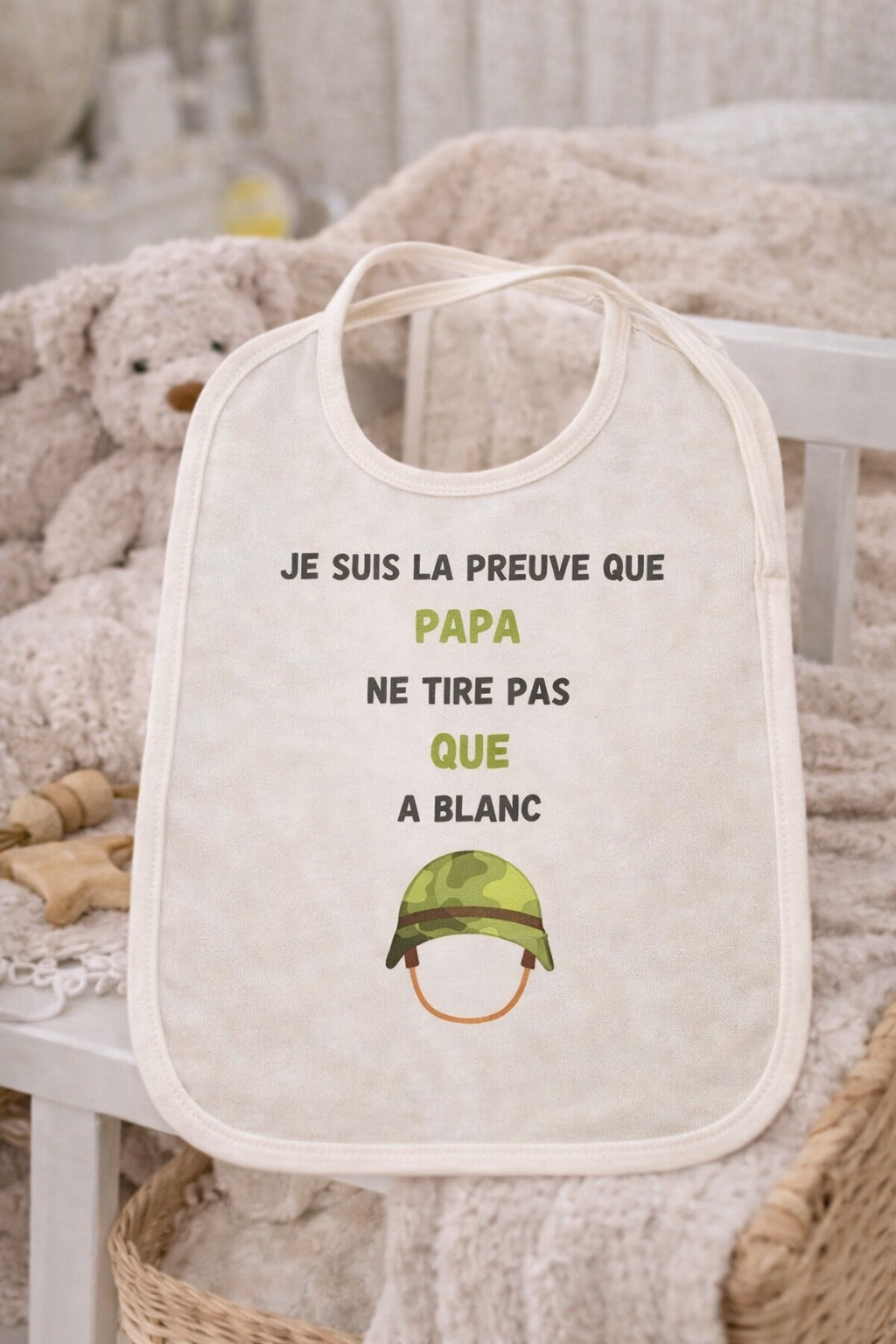 Bavoir Papa militaire