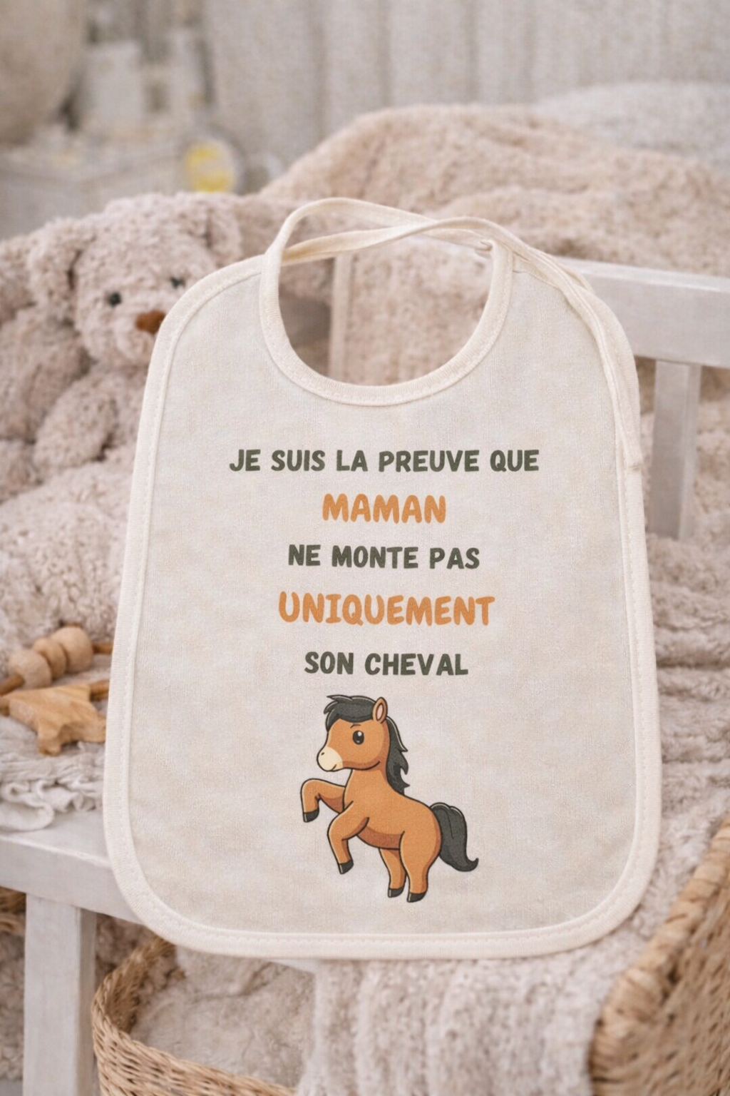 Bavoir Maman équitation