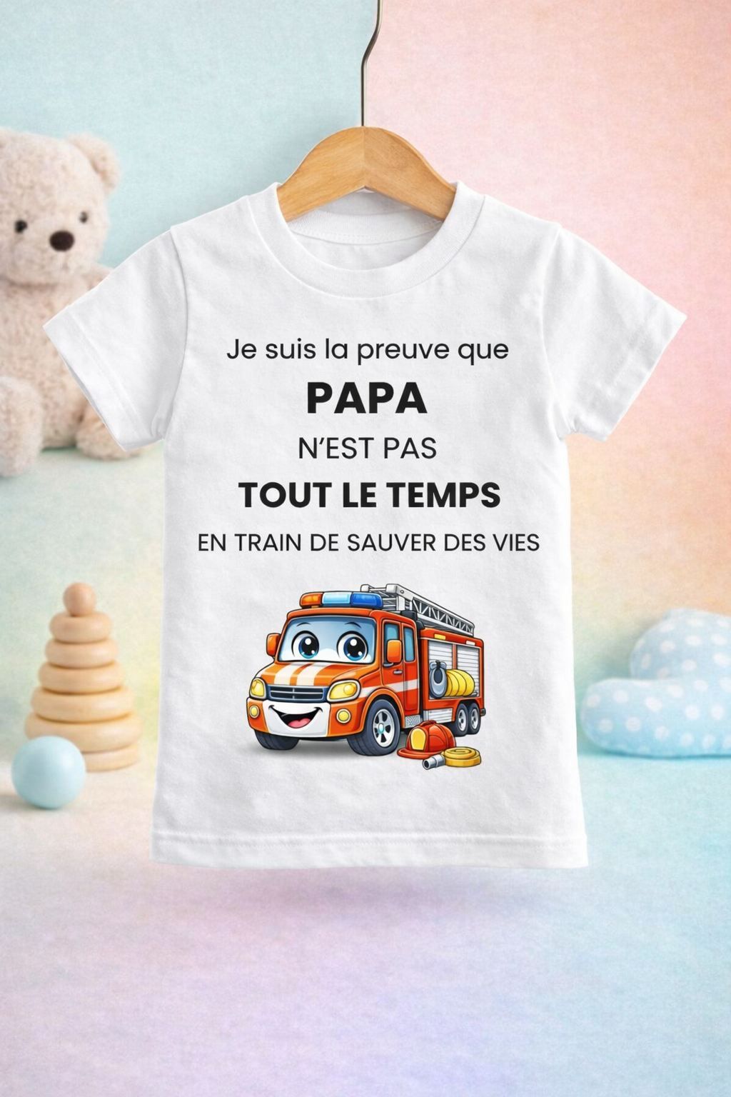 T-Shirt enfant Je suis la preuve que... Pompier
