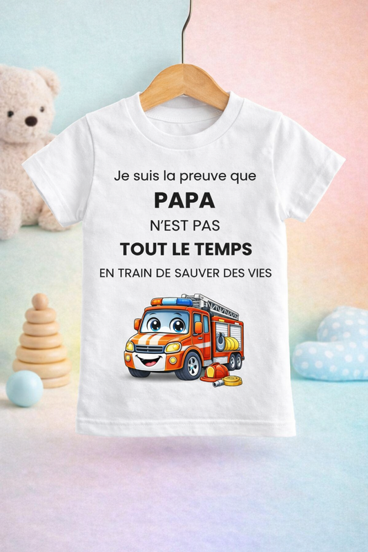 T-Shirt enfant Je suis la preuve que... Pompier