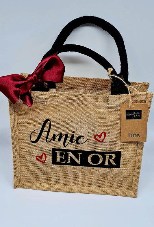 Petit Sac en jute personnalisé - DD Creas